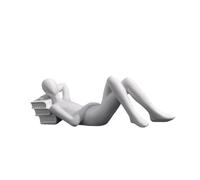 Dcfbkl Estatua de mujer con pensamiento abstracto leyendo mujeres modernas resinas estéticas estatuilla escultura para estantería y decoración de escritorio leyendo estatua de mujer