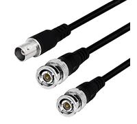 Dcfbkl Extensión de enchufe hembra a macho, línea coaxial BNC a/a BNC 1 a 2, cable divisor hembra a enchufe, línea coaxial para cámaras y equipos de video