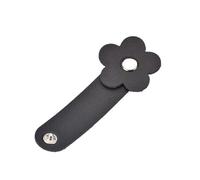 Dcfbkl Gestor de cables decorativo con forma de flor con cierre seguro a presión para cables de carga, organizador de cierre a presión de piel sintética