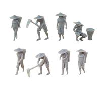 Dcfbkl Granja en miniatura con resinas a 1 escala, figuras de escena de bricolaje, fácil de pintar y montar, personajes realistas de granjeros