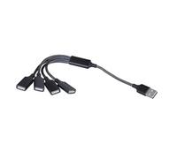 Dcfbkl Hub USB 2.0 - Cable de extensión USB de 4 puertos, cable divisor USB para PC, portátil, coche, compatible con teclados, impresora, puerto multiUSB