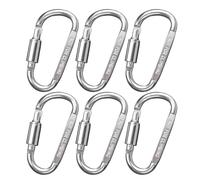 Dcfbkl Paquete de 6 anillos en forma de D Caribeaners con mosquetón, hebillas resistentes para escalada y exteriores, multifuncionales