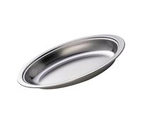 Dcfbkl Plato ovalado de acero inoxidable elegante para cocinar pescado al vapor y servir aperitivos, bandeja de acero inoxidable plateado/dorado