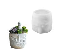 Dcfbkl Prácticas macetas de flores resistentes de silicona, cemento, yeso, suministros para decoración de jardín e interiores, arte decorativo