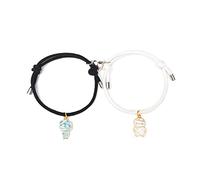 Dcfbkl Pulseras de Halloween para parejas con forma de corazón, imán de atracción mutua para novio, novia, amor, amistad, parejas, pulseras de corazón de larga distancia para novio y novia, talla