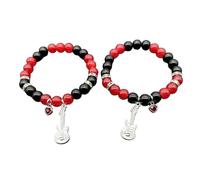 Dcfbkl Pulseras únicas para parejas, diseño de murciélago, rosa, guitarra, corazón, cadena de muñeca, joyería elegante para uso diario y actividad, divertidas pulseras de Halloween, talla única, como