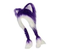 Dcfbkl Sombrero moderno de orejas de gatito para mujer, sombrero de cosplay con orejas peludas para niñas y mujeres, versátil orejas de gatito, sombrero de gran tamaño, sombreros de dibujos animados