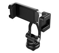 Dcfbkl Soporte de trípode con doble zapata fría de 1/4 pulgadas, ajustable, soporte para cámara de teléfono, adaptador de trípode para teléfono celular, soporte de zapata fría