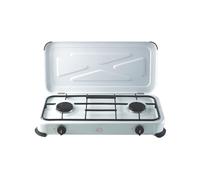 DCG EKP2422 - Cocina de gas GLP de 2 quemadores. Cubierta antipolvo. Encendido manual. Llama regulable. Dimensiones 59x29x9,5cm