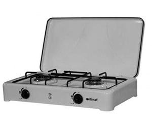 DCG EKP2422 - Cocina de gas GLP de 2 quemadores. Cubierta antipolvo. Encendido manual. Llama regulable. Dimensiones 59x29x9,5cm