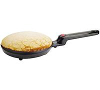 DCG Eltronic CM5750 CM5750-Crepera con cómodo Mango ergonómico Antiadherente para una fácil Limpieza Interruptor con luz de Control Diámetro de la Placa: 20 cm, 650 W, Negro, Color Blanco