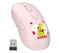 DCHK HARIBO Ratón Inalámbrico Bluetooth 3.0/5.0 y 2.4GHz DPI Ajustable Multidispositivo Emparejamiento Multidispositivo Diseño de Osito de Goma Compacto para Portátil, Ordenador de Escritorio, Rosa