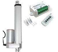 DCHOUSE 1000 N 150 mm carrera máx., accionamiento lineal, motor de 12 V CC, actuadores de tecnología lineal, motor de control remoto inalámbrico, kit con soportes de montaje para abridores de puertas