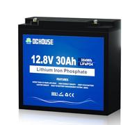 DCHOUSE 12V 30AH LiFePO4 Batería de Litio, BCI Grupo U1 con 30A BMS, Baja Temp Cut-Off, 15000+Ciclos Profundosde Peces, Motor de Curricán, Scooters para Niños, Silla de Ruedas Eléctrica, Barco