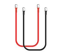 DCHOUSE 2 cables de batería M8 de 30 cm, cable de batería de 12 V, cable de batería de 35 mm², cobre, puente de cable de alimentación, cable positivo con 2 ojales, para batería solar de coche, toma de