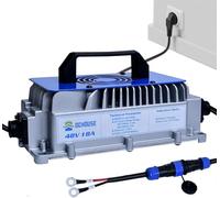 DCHOUSE 48 V 18 A Aluminiumlegierung Wasserdichtes Golfwagen-Lithium-Batterieladegerät für Clubauto