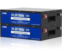 DCHOUSE 48V 100Ah (2 Pack 50AH) LiFePO4 batería, batería recargable con más de 4000 ciclos, BMS incorporado, perfecto para carrito de golf, cortacésped, RV, sistema de energía solar, camping