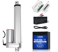 DCHOUSE Actuadores lineales de 1500 N, 450 mm, carrera máx. de tecnología lineal, con batería de 6 Ah y cargador de batería, motor de 12 V CC para aplicaciones electrónicas, médicas y eléctricas