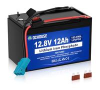 DCHOUSE Batería 12V 12Ah de Litio Para juguetes eléctricos Peg Perego, con Conector de Arnés de Cables y puerto DC, Batería recargable LiFePO4 de 5000 Ciclos con BMS de 15A Para Tractor de niños