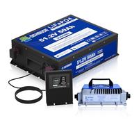 DCHOUSE Batería de Litio de 48V, 50Ah, con Bluetooth 2C 100A BMS Mini Golf Cart batería con Cargador de 18A, Monitor de batería, Apagado a Baja Temperatura, Carcasa de Metal, para carros de Golf