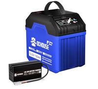 DCHOUSE Batería de Litio LiFePO4 100Ah 12V con Cargadores de 20A, hasta 15000 Ciclos, 1280Wh, para Motores de Pesca, Autocaravanas, Sistemas Solares, Camping y Aislada
