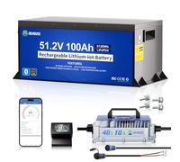 DCHOUSE Batería Litio 48V 100Ah con Cargador 18A para Carrito Golf y RV
