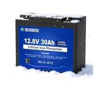DCHOUSE Batería Mini Litio 12V 30Ah con Conector DC y Protección BMS 30A | Apagado por temperatura mínima, 15000 ciclos, Ideal para SAI, cochecitos, cochecitos, sistemas solares y camping.