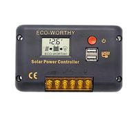 DCHOUSE Controlador solar de 20 A, panel solar, regulador inteligente con pantalla de puerto USB, 12 V/24 V