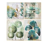 DCIDBEI 30 x 40/30cm 4 Pcs Diamond Painting fashion |Elegante Simple 5D Diamante Pintura Lujo Ligero|Bordado Diamante Kit Completo Hojas Verde y Dorado|Salón Dormitorio Decoración Artesanía