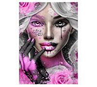 DCIDBEI/30 x 40 cm 5D DIY Diamond Painting Kit Completo Gótico Adultos, Kit de bordado Diamante 5D Flor Rosa, Cuadro Perla Diamante Mujer Niños, Decoración de pared - Mujer con cabello blanco