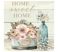 DCIDBEI 30x30CM Flores de Pintura de Diamante Redondo, Kit Familia Diamond Painting DIY Niños Adultos, Diamond Dotz Art Decoración de pared moderna para el hogar con herramientas|| Home Sweet Home