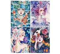 DCIDBEI 30x40CM 4 Piezas Diamond Painting Kits Completo Anime, Diamond Art Puzzle Diamantes Chica Manga, Cuadro Diamante Mujer Japonesa, Trabajos Manuales Adultos Decoración De Pared Del Hogar