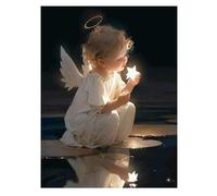 DCIDBEI 30x40CM DIY 5D Redondo Diamond Painting ángel Rubio, kit Punto de Cruz Diamante Estrella, Cuadros de Diamantes Elfo, Salón Dormitorio Decoración de Pared ||Manualidades Hechas a Mano