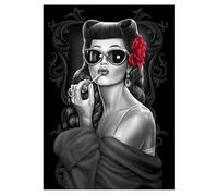 DCIDBEI 30x40CM Redondo Diamond Painting Mujer Retro, Lienzo Diamante Mujer Elegante, Puzzle Diamante Actriz Para Adultos, DIY Artesanía Cuadro, Decoración Pared Interior Con Herramientas