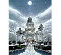 DCIDBEI 3D Ai Square Diamond Painting Paisajes 40x50 cm Kit Pintura de Diamantes 5D Cuadrado Paisajes Punto Diamante Cuadrado Castillo Diamond Painting Palacio Cuadros Punto Diamante Paisaje con Casa