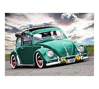DCIDBEI 40 x 30CM Coche Escarabajo Verde Diseño de Diamantes, Redondo Diamond Painting Adulto, Puzzle DIamante 5D Moda Auto,Mosaico Cristal Arte, Decoración Habitación Niños Dormitorio Sala de estar