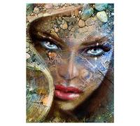 DCIDBEI 40 x 50 cm | 5D DIY Diamond Painting Kit Completo Redondo Abstracto, Diamante Pintura Punto de Cruz por Números Horror,Creativo Adultos Kit Hogar Decoración de Pared - Mujer de Piedra