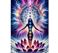 DCIDBEI 40 x 50 cm Diamond Painting Espiritualidad, Pintura Diamante Mandala, Cuadro Diamante Redondo para Adultos, Lienzo Diamante Lotus, Diamond Art Craft para Decoración de Pared en Casa