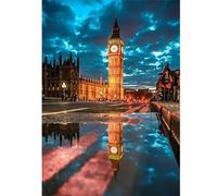 DCIDBEI 40x50CM DIY Diamond Painting Gran Ben de Noche, Pintura Diamante Paisaje Londres, Puzzle Diamante Redondo Para Adultos, Decoración Salón Dormitorio para el Hogar || Mosaico Artesanía Arte