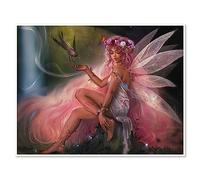 DCIDBEI 50 x 40 CM Cuadros con Diamantes de Imitación Redondo, 5D Diamond Painting Hadas y Mariposas, Cristal Artesanía para el Hogar, Decoración de Pared Para Sala de Estar Dormitorio