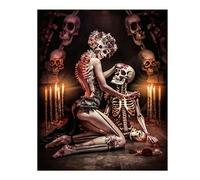 DCIDBEI 50x40CM 5D Redondo Diamond Painting Mujer Cráneo, Cuadro Punto de Cruz Diamante Calavera, DIY Ocio Creativo Adultos para Decoración Dormitorio Chica Chico/Mejor Regalo Artesanía Gótico