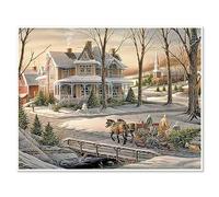 DCIDBEI 50x40CM Cuadrado Diamond Painting 5D Completo Paisaje Nieve, Pintura Diamante Invierno, Cuadro Diamante Casa de Campo para Niños, Arte Diamante Inicio/Decoración Pared/Mejor Regalo