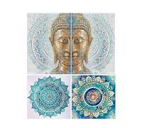 DCIDBEI 5D DIY Diamond Painting 4er Set 30x40 cm Pintura por Números Adultos Buda Mandala 5D Mosaico Diamante Pintura Buda Daiments Painting Adultos Amor y Compasión Mandala Bordado