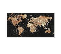 DCIDBEI 85 x 45 CM DIY Bordado Diamante Oro Negro, 5D Diamond Painting Mapa del Mundo, Pintura por número, Ocio Creativo, Dormitorio/Sala de Estar/Entrada Decoración de Pared