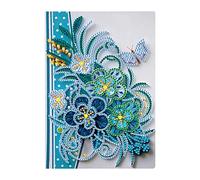 DCIDBEI Cuaderno punta diamante, 100 páginas, blanco, diamond painting libreta para adultos,material escolar, cuaderno de bocetos,cuadernos de notas cumpleaños niños(flor de Phalaenopsis azul)