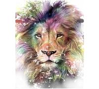 DCIDBEI Cuadro de diamantes cuadrados león leon 40x50cm punta de diamante manualidades mosaico puzzle de diamantes grandes cuadros para pintar por numeros pintar por numeros cuadro en lienzo adultos