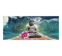 DCIDBEI Cuadros de diamantes de Buda para adultos, 110 x 50 cm, cascada con orquídeas