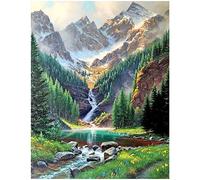 DCIDBEI Diamond Painting Cuadrado Niño, Pintura Diamante Paisaje, Cuadrado Diamante Kit Completo para hagar Adultos Ocio Creativo 5D Mosaico Punto de Cruz -Cascada