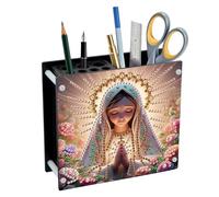 DCIDBEI Diamond Painting Portalápices Dibujos con Diamantes Organizador de Escritorio Porta lápices Cuadros de Diamantes Organizador de Papelería para Pincel de Maquillaje Adulto Nuestra Señora