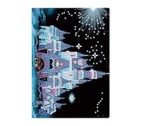 DCIDBEI Diario Chica Cuaderno Pintura de diamantes diamond painting libreta Cuaderno de bocetos material escolar para adultos Regalos de cumpleaños 100 páginas (Castillo brillante)